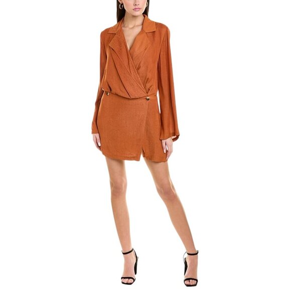 Free People Orange Snake Print Button Closure Mini Dress Sz S - Picture 1 of 12